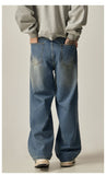 Ouzey 11164 BLUE WIDE STRAIGHT DENIM JEANS