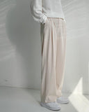 Ouzey 5176 DRAPE TOP FOLDED WIDE STRAIGHT PANTS