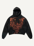 2024 New Color Matching Skull Print Pocket 3D Sweater Hoodie Sweatshirt Cos Clothing