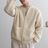 Ouzey 4454 KNITTED ROUND-NECK CARDIGAN SWEATER