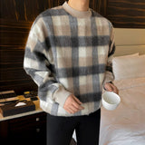 Ouzey 10175 KNIT PLAID CREWNECK SWEATER