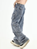 Ouzey [Insstudios] American Multi-Pocket Washed Jeans Na592