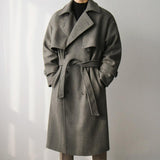 Ouzey 3411 WOOLEN COLLAR BELT COAT JK