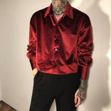 Ouzey 2521 VELVET BUTTON UP COLLAR SHIRT