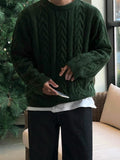 Ouzey 90s Streetwear 10409 Twist Knitted Pullover Sweater