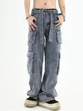 Ouzey [Insstudios] American Multi-Pocket Washed Jeans Na592