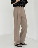 Ouzey 5176 DRAPE TOP FOLDED WIDE STRAIGHT PANTS