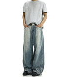 Ouzey 11407 WASHED BLUE REVERSED STRAIGHT DENIM JEANS