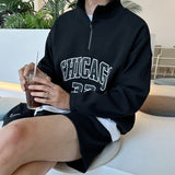 Ouzey 8035 KNIT CHICAGO HALF ZIP-UP COLLAR SWEATER & SHORTS