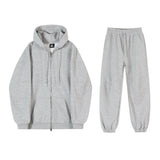 Ouzey 4091 GRAY ZIP-UP HOODIE & SWEATPANTS (TOP & BOTTOM)