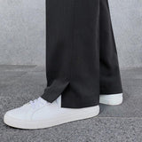 Ouzey 3073 STRAIGHT DRAPE SLIT PANTS