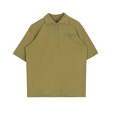 Ouzey 4382 HALF ZIP-UP HALF SLEEVE COLLAR SHIRT