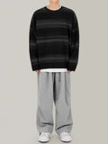 Ouzey 90s Streetwear 10283 Contrast Striped Sweater