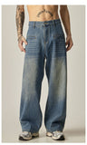 Ouzey 11164 BLUE WIDE STRAIGHT DENIM JEANS