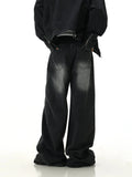 Ouzey 10382 DARK GRAY BAGGY STRAIGHT DENIM JEANS