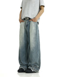 Ouzey 11407 WASHED BLUE REVERSED STRAIGHT DENIM JEANS