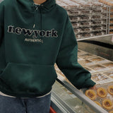 Ouzey 5567 LETTERED NEW YORK PULLOVER HOODIE