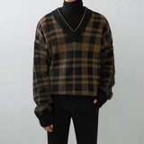 Ouzey 1142 PLAID V-NECK SWEATER