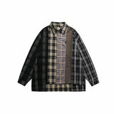 Ouzey 5145 RECONSTRUCTED STITCHED FLANNEL PLAID SHIRT