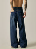 Ouzey 11164 BLUE WIDE STRAIGHT DENIM JEANS