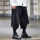 Ouzey Black Cropped Casual Hakama Pants