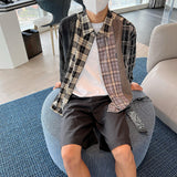 Ouzey 5145 RECONSTRUCTED STITCHED FLANNEL PLAID SHIRT