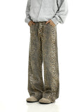 Ouzey 11400 LEOPARD STRAIGHT SLIM PANTS