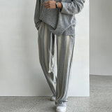 Ouzey 10201 DRAWSTRING STRIPED STRAIGHT PANTS