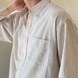 Ouzey 4285 KHAKI STRIPED COLLAR SHIRT