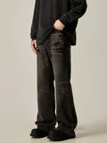 Ouzey 11258 Dark Gray Relax Straight Denim Jeans