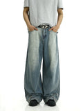 Ouzey 11407 WASHED BLUE REVERSED STRAIGHT DENIM JEANS