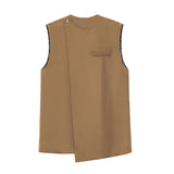 Ouzey Slanted Button Sleeveless Vest