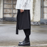 Ouzey Black Cropped Casual Hakama Pants