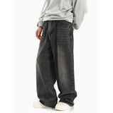 Ouzey 9586 Smoke Gray Straight Jeans