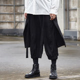 Ouzey Black Cropped Casual Hakama Pants