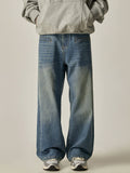 Ouzey 11164 BLUE WIDE STRAIGHT DENIM JEANS