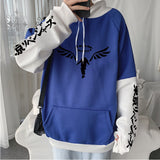 winter outfits men Tokyo Avengers Anime Color Matching Stitching Sweater Autumn and Winter Casual Coat Hoodie Anime