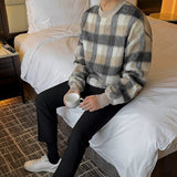 Ouzey 10175 KNIT PLAID CREWNECK SWEATER