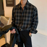 Ouzey 1467 BLACK PLAID SHIRT