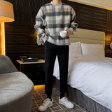 Ouzey 10175 KNIT PLAID CREWNECK SWEATER