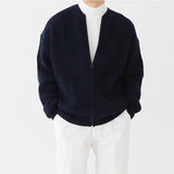 Ouzey 4454 KNITTED ROUND-NECK CARDIGAN SWEATER