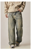 Ouzey 11265 Distressed Washed Straight Denim Jeans