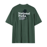 Ouzey 9078 ARMY GREEN LETTERED HALF SLEEVE TEE