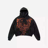 2024 New Color Matching Skull Print Pocket 3D Sweater Hoodie Sweatshirt Cos Clothing