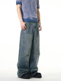 Ouzey 10897 Distressed Blue Denim Jeans