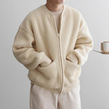 Ouzey 4454 KNITTED ROUND-NECK CARDIGAN SWEATER