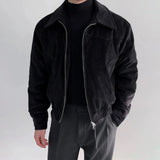 Ouzey Pleated Corduroy Bomber Jacket