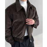 Ouzey Pleated Corduroy Bomber Jacket