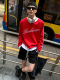 Ouzey Red Round Neck Sweatshirt