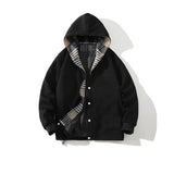 Ouzey Retro Plaid Hooded Jacket